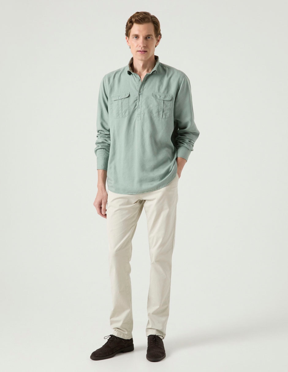 Camisa casual de algodón manga larga para hombre 2