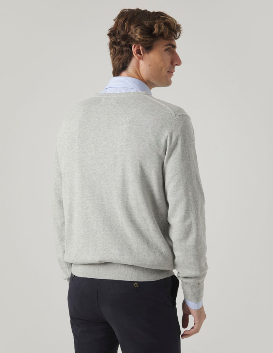 Suéter cuello v para hombre 2
