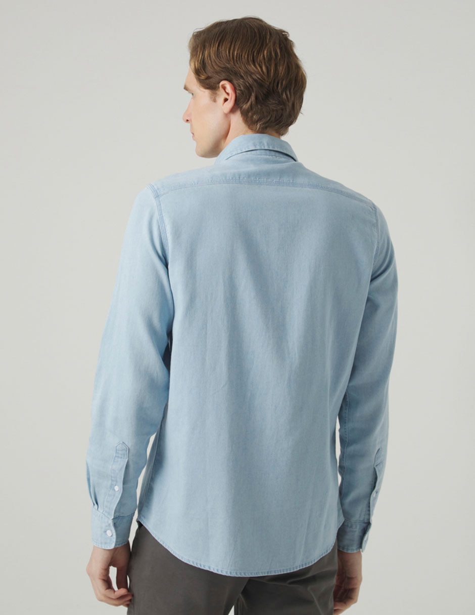 Camisa casual de algodón manga larga para hombre 5
