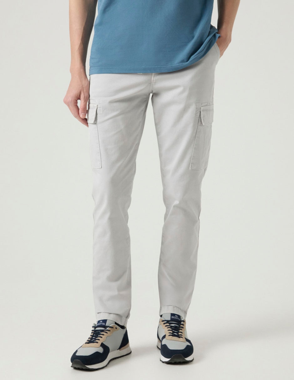 Pantalón cargo straight de algodón para hombre 2