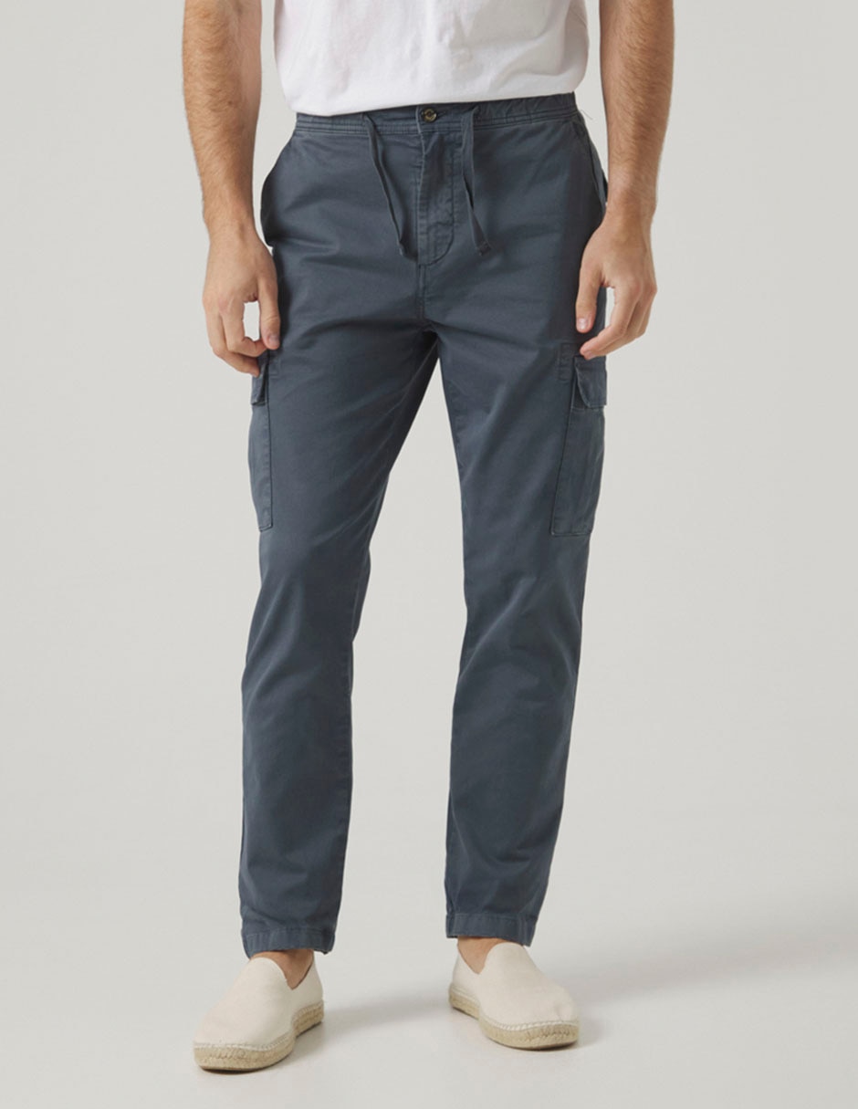 Pantalón casual cargo straight de algodón para hombre 2