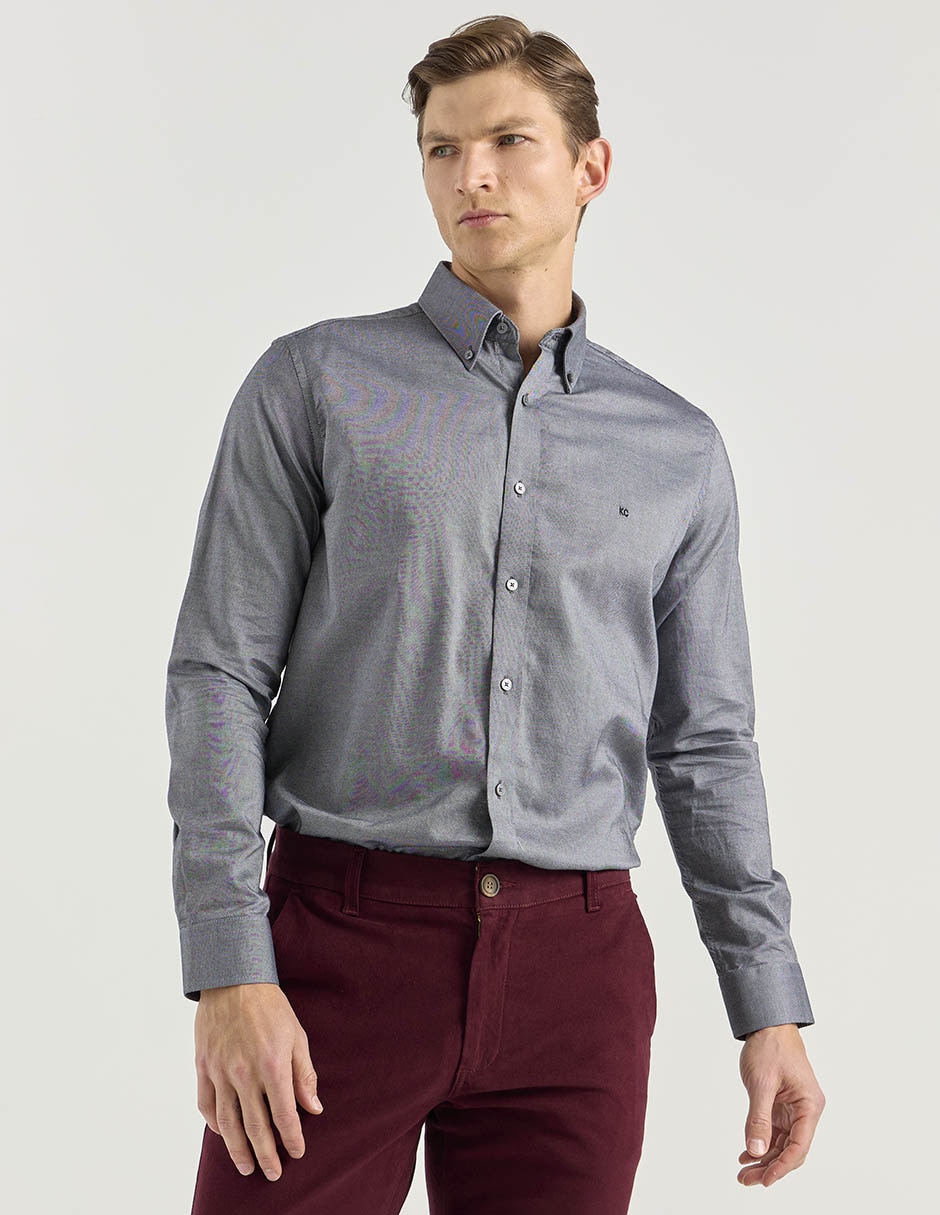 Camisa casual manga larga para hombre