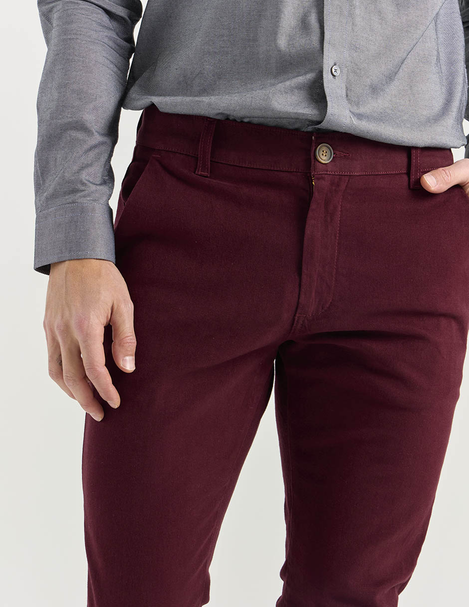 Pantalón chino slim de algodón para hombre 4