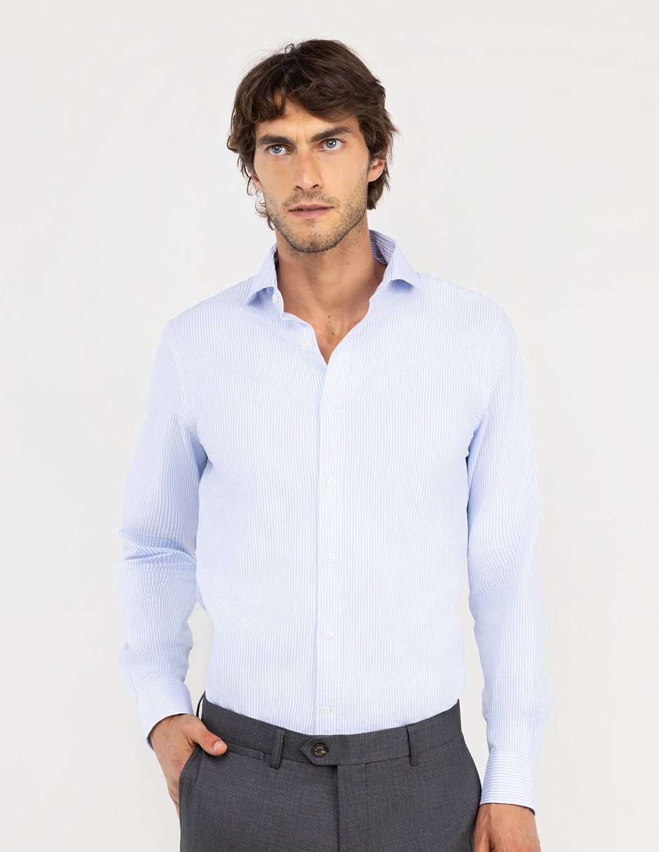 Camisa casual de algodón manga larga para hombre