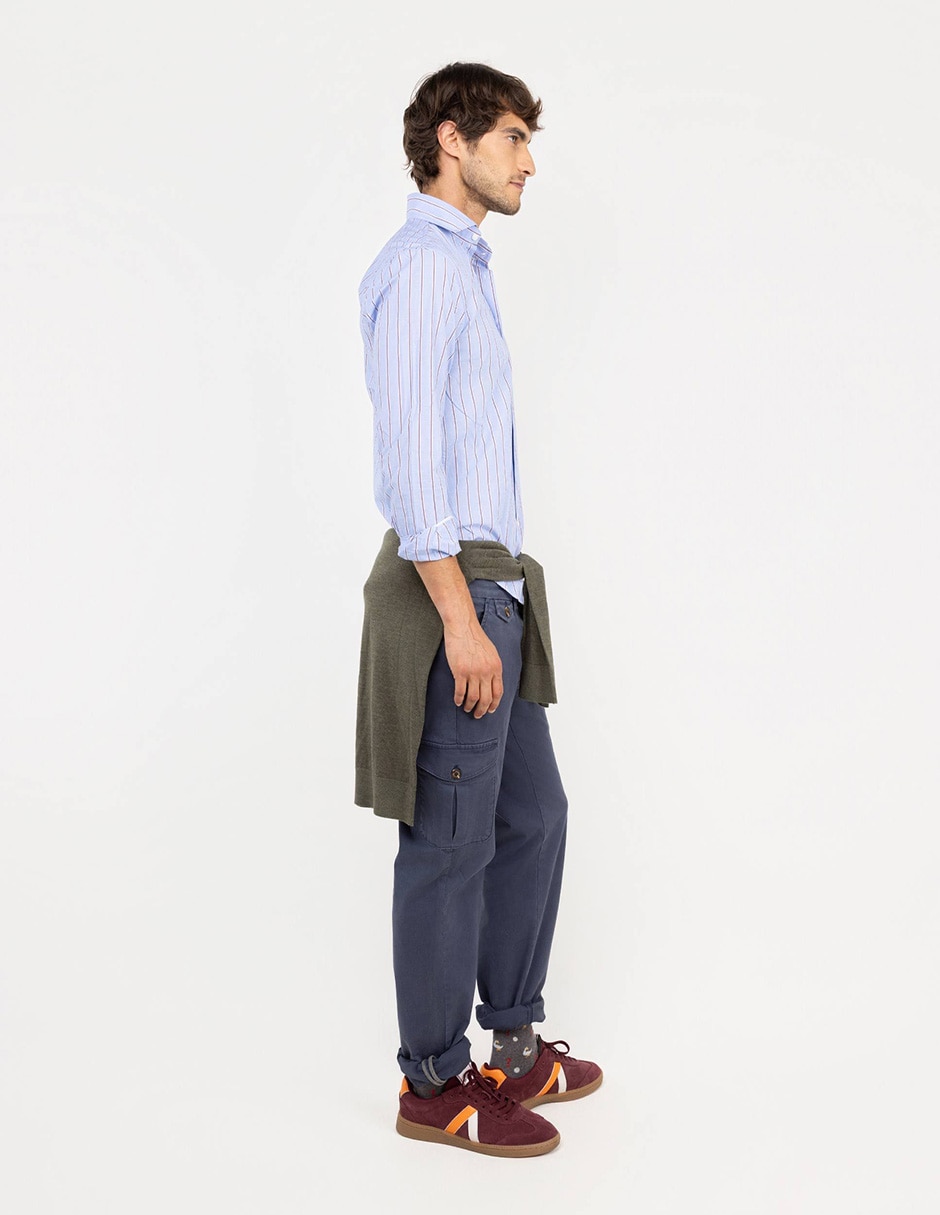 Camisa casual de algodón manga larga para hombre 2