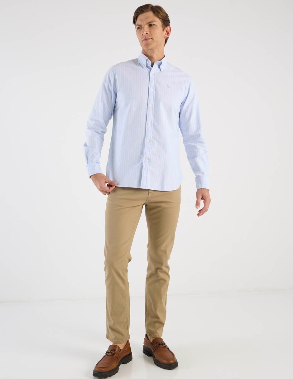 Camisa casual de algodón manga larga para hombre 7