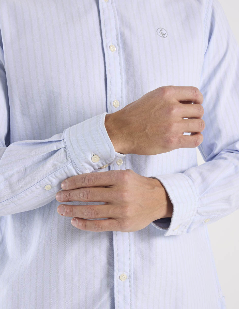 Camisa casual de algodón manga larga para hombre 9