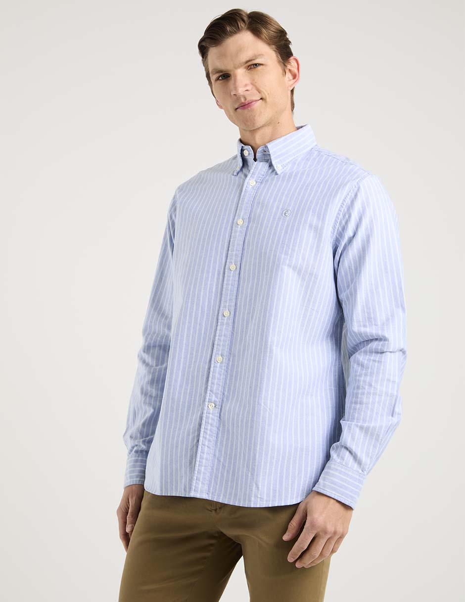 Camisa casual de algodón manga larga para hombre