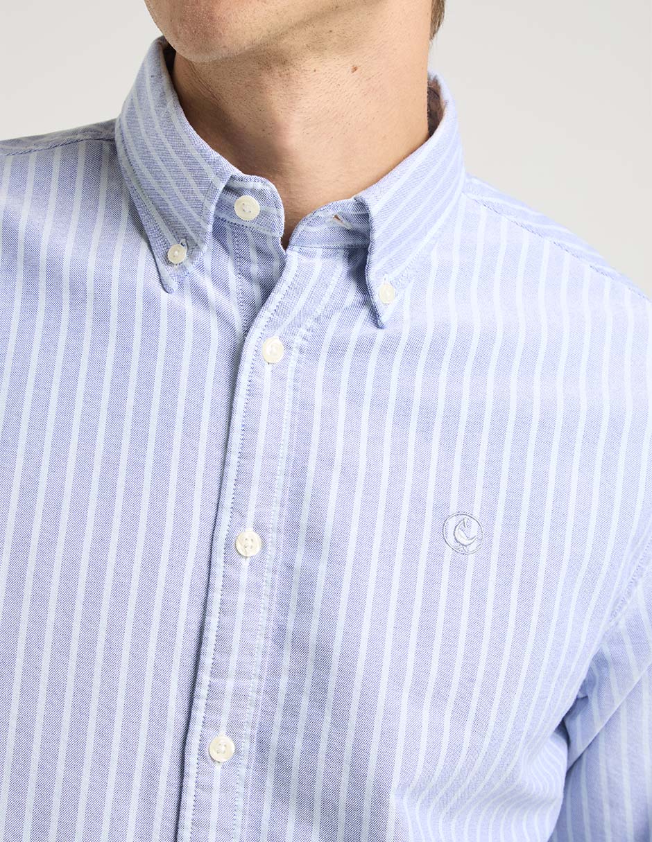 Camisa casual El Ganso de algodón manga larga para hombre