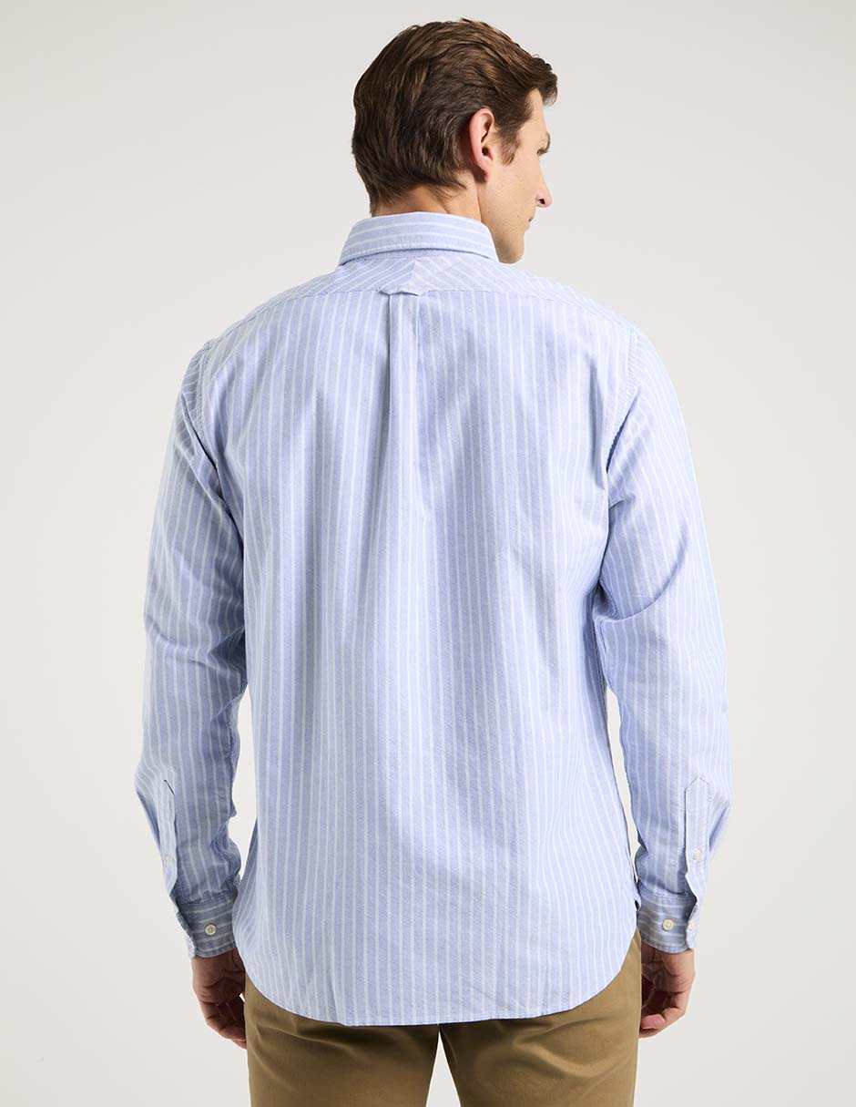 Camisa casual El Ganso de algodón manga larga para hombre
