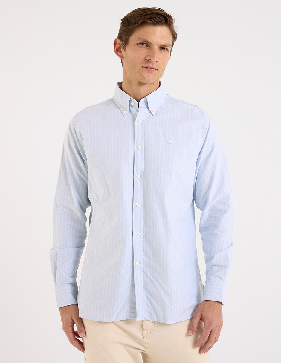 Camisa casual de algodón manga larga para hombre