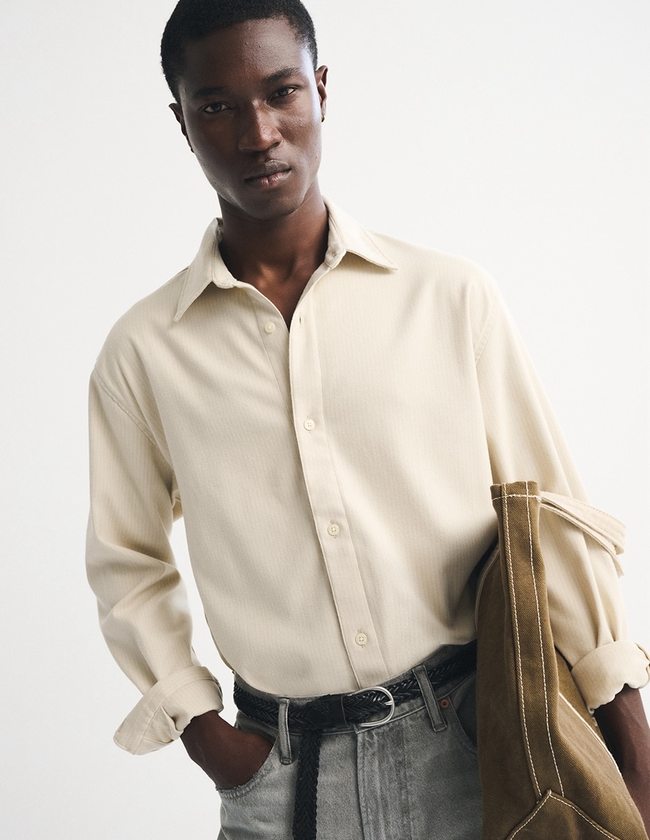 Camisa casual de algodón manga larga para hombre 4