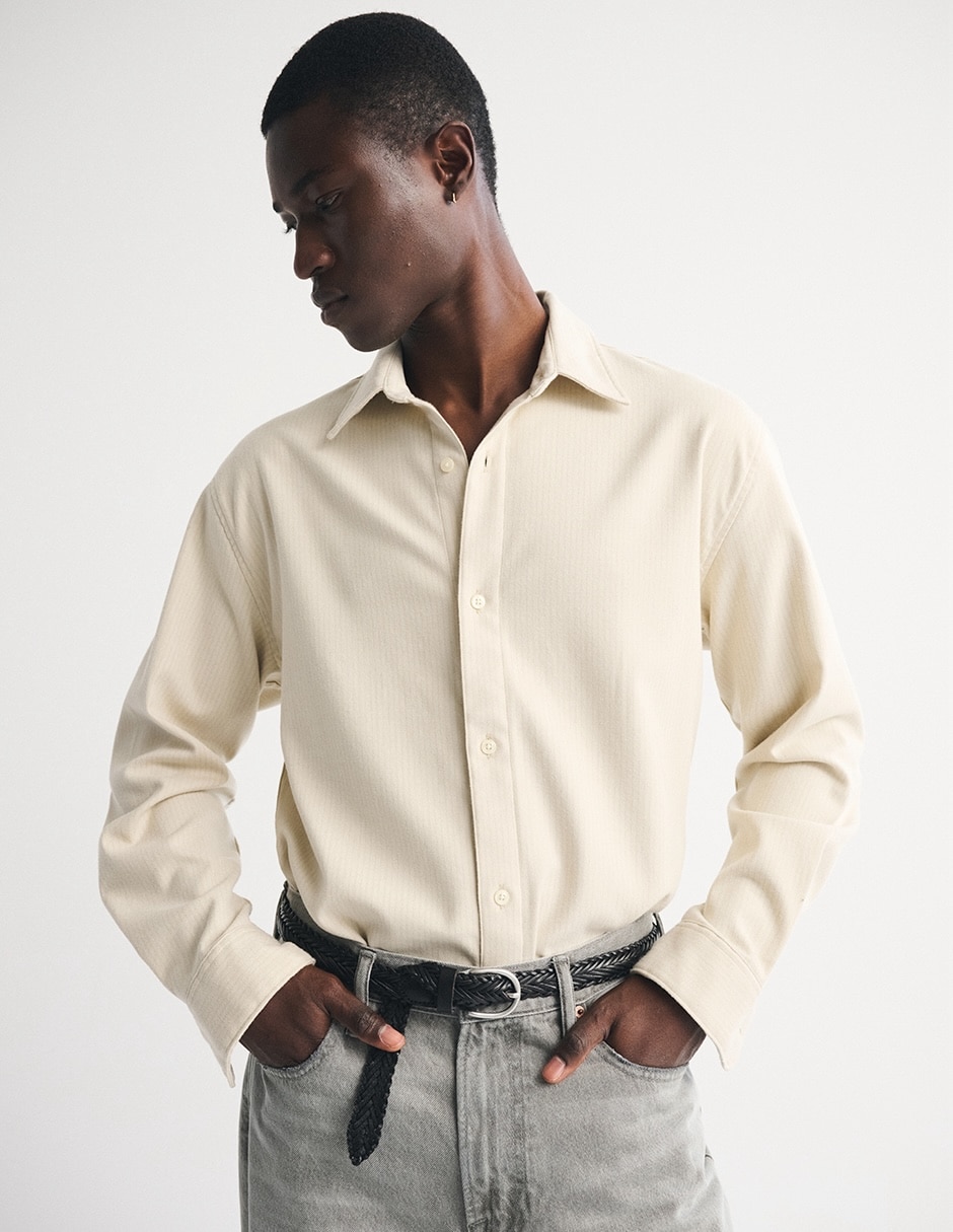 Camisa casual de algodón manga larga para hombre 7