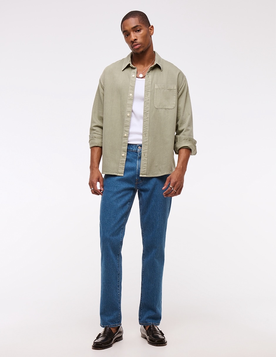 Jeans straight lavado medio para hombre 2