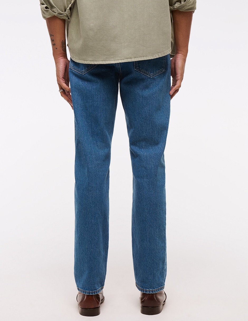 Jeans straight lavado medio para hombre 7