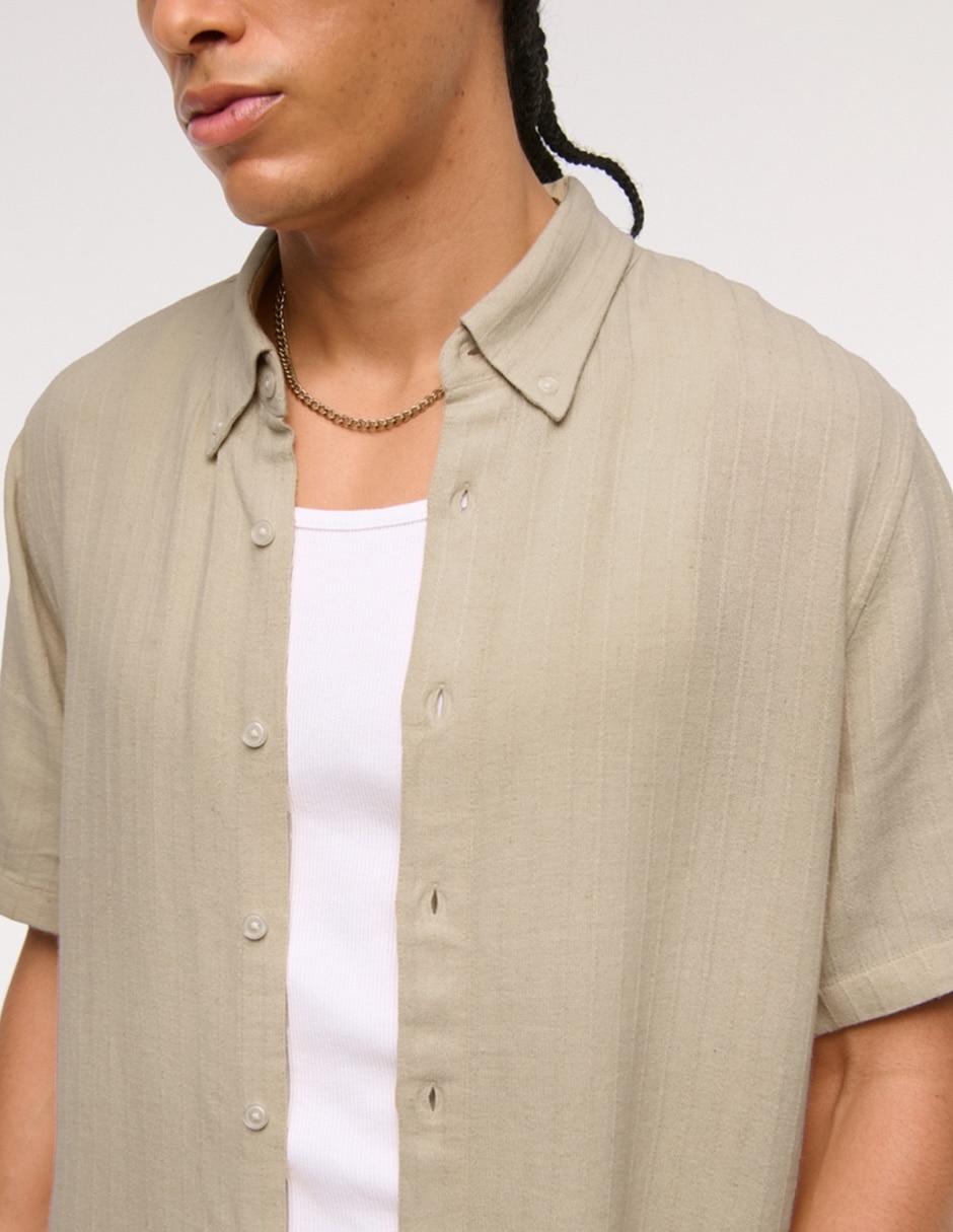 Camisa casual manga corta para hombre 5