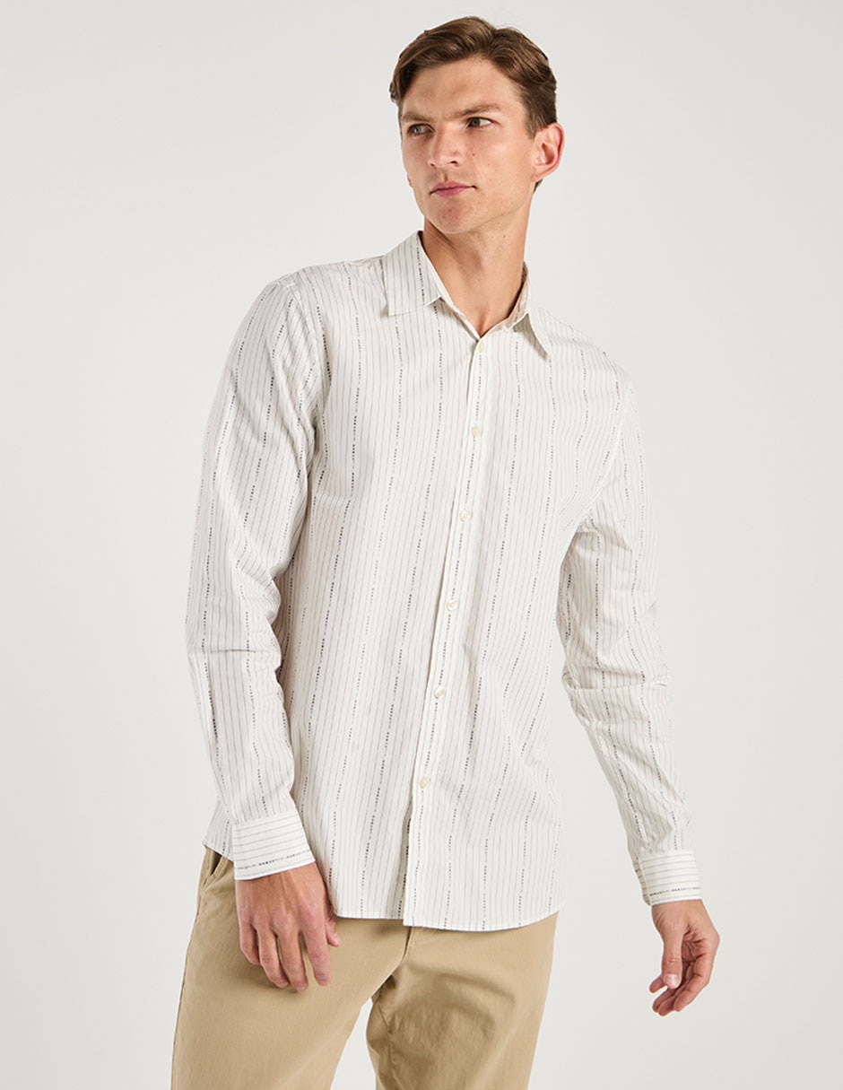 Camisa casual de algodón manga larga para hombre 2