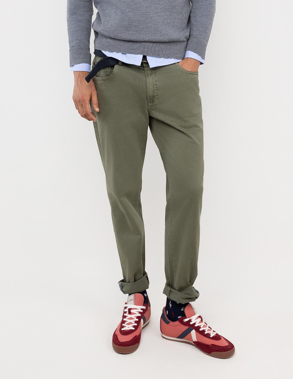 Pantalón slim de algodón para hombre