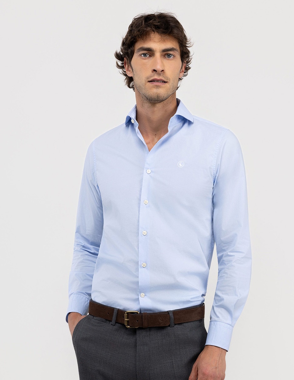 Camisa casual de algodón manga larga para hombre