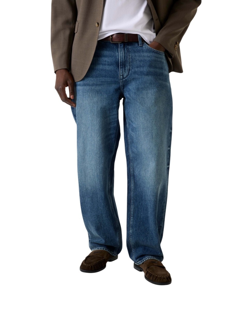 Jeans straight M6RA0PD6430-OLYM deslavado para hombre
