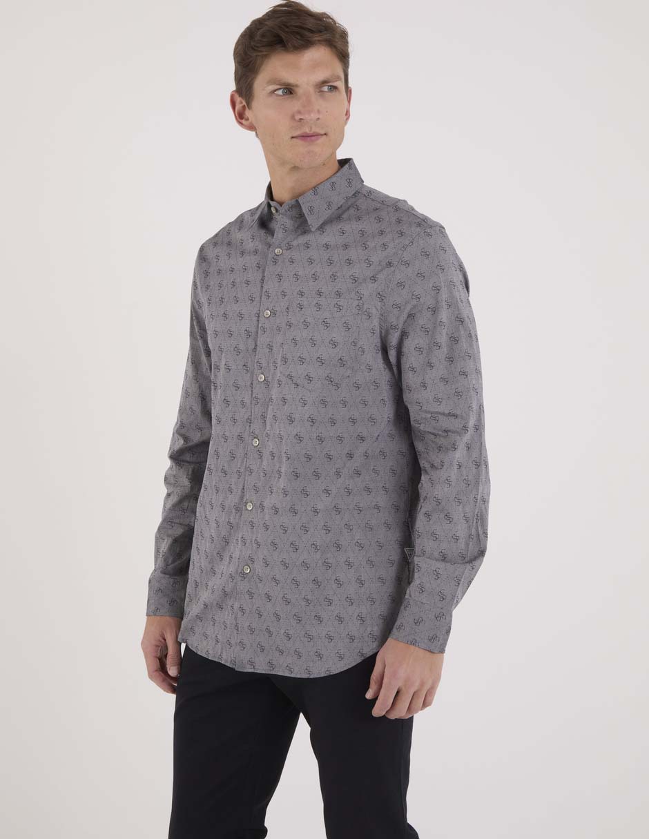 Camisa casual de algodón manga larga para hombre