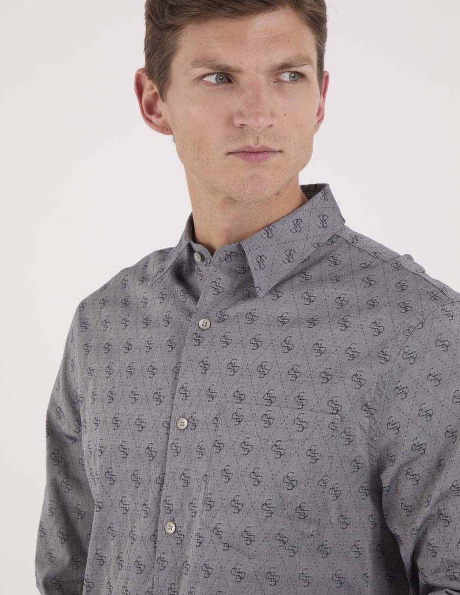 Camisa casual de algodón manga larga para hombre 4