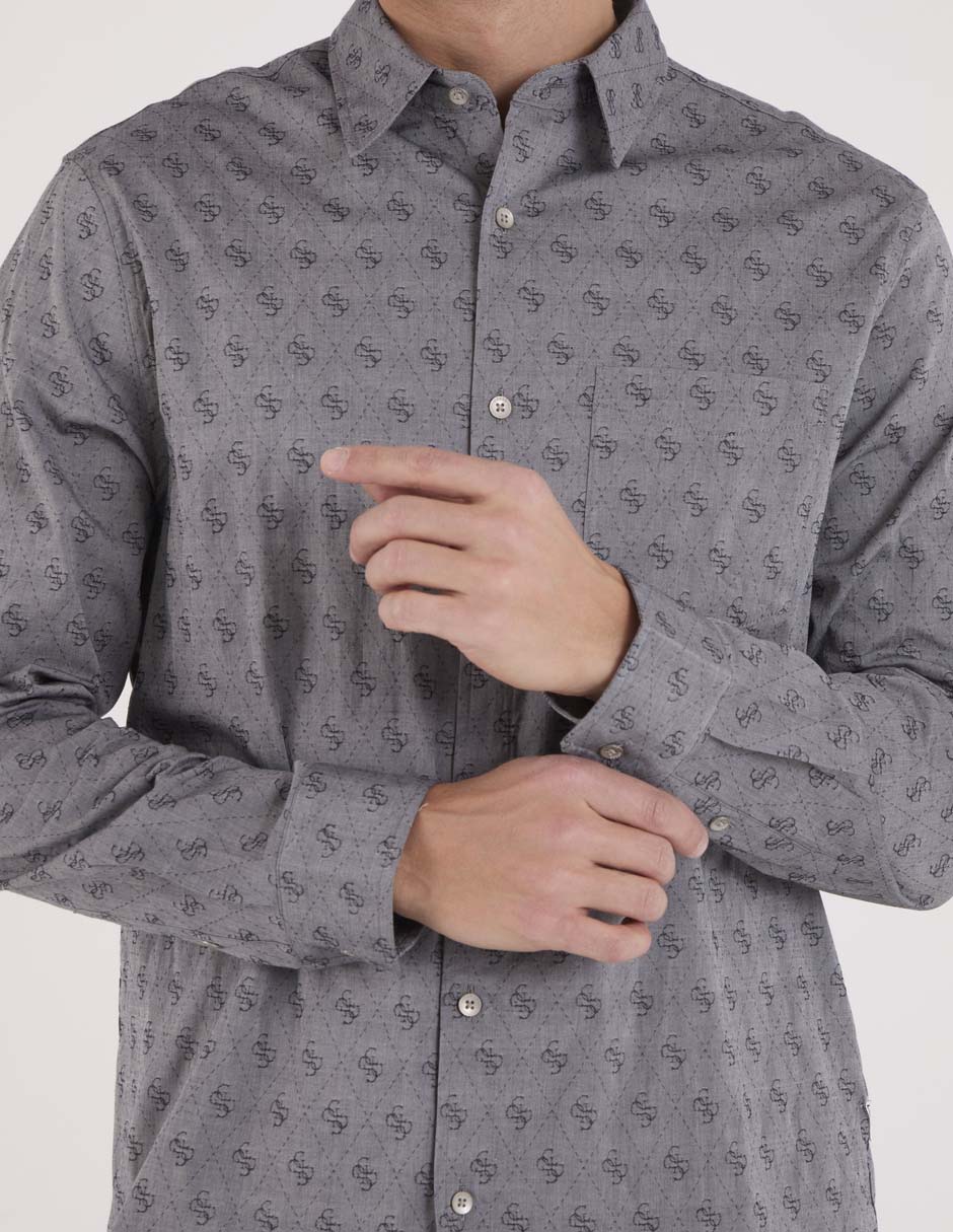 Camisa casual de algodón manga larga para hombre 5