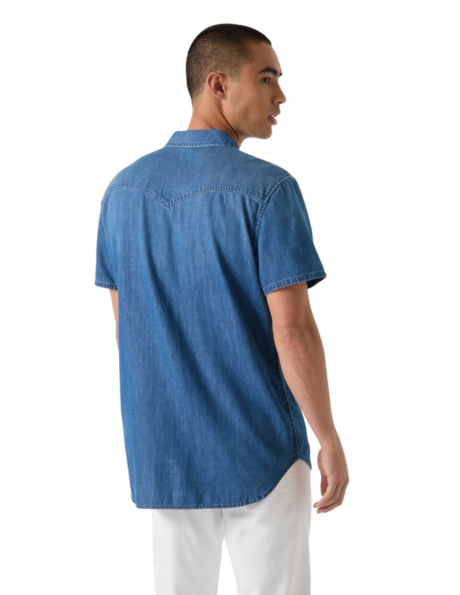 Camisa casual de algodón manga corta para hombre 4