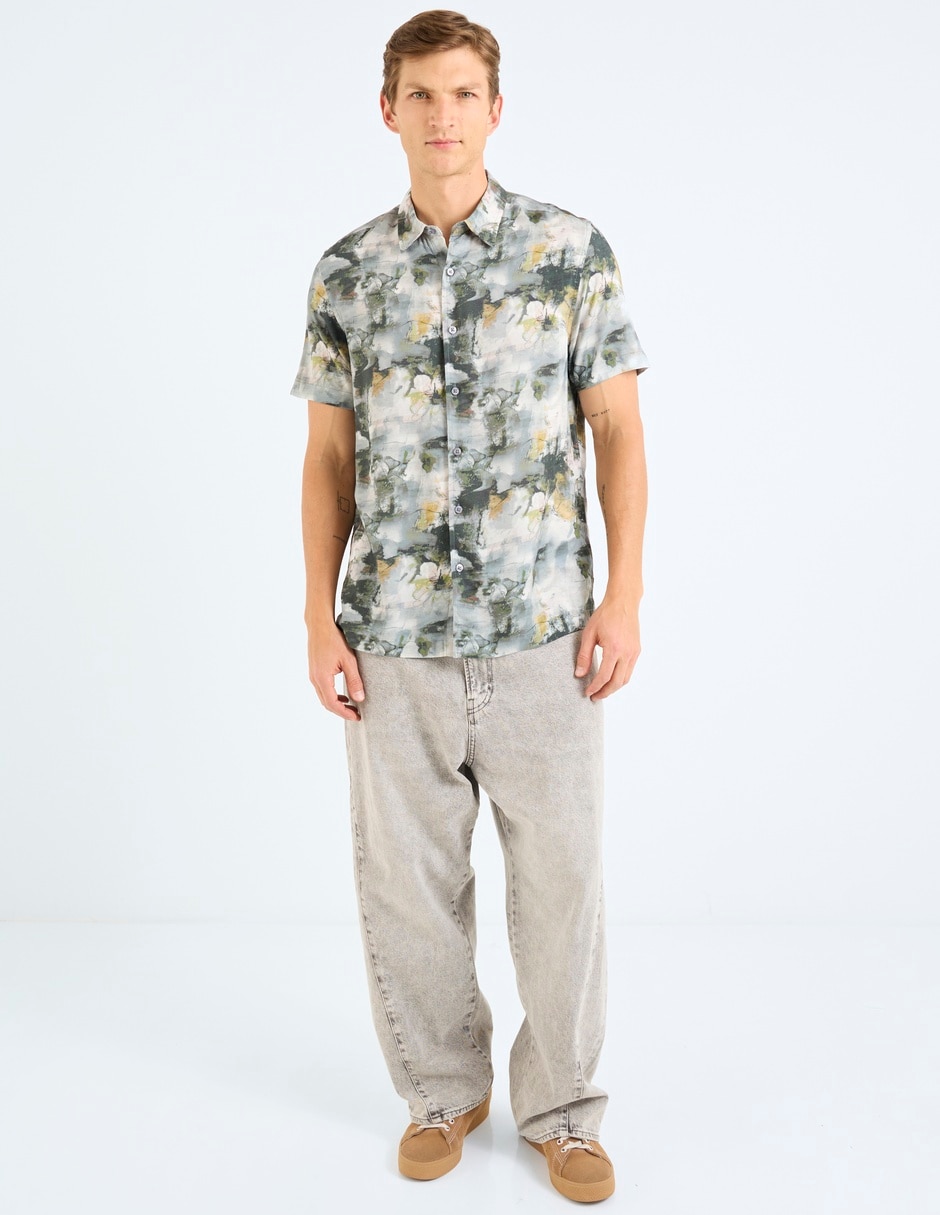 Camisa casual de algodón manga corta para hombre 3