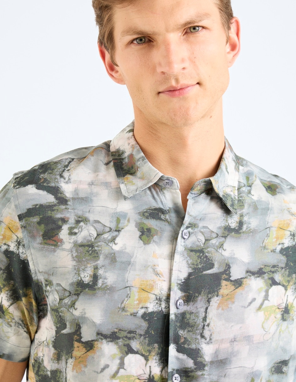 Camisa casual de algodón manga corta para hombre 4