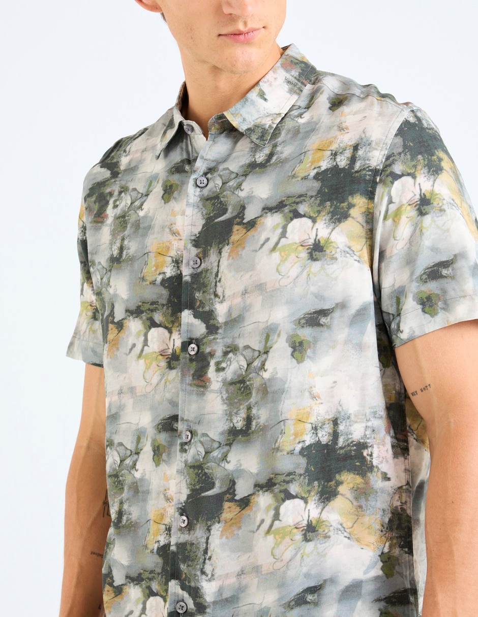 Camisa casual de algodón manga corta para hombre 5