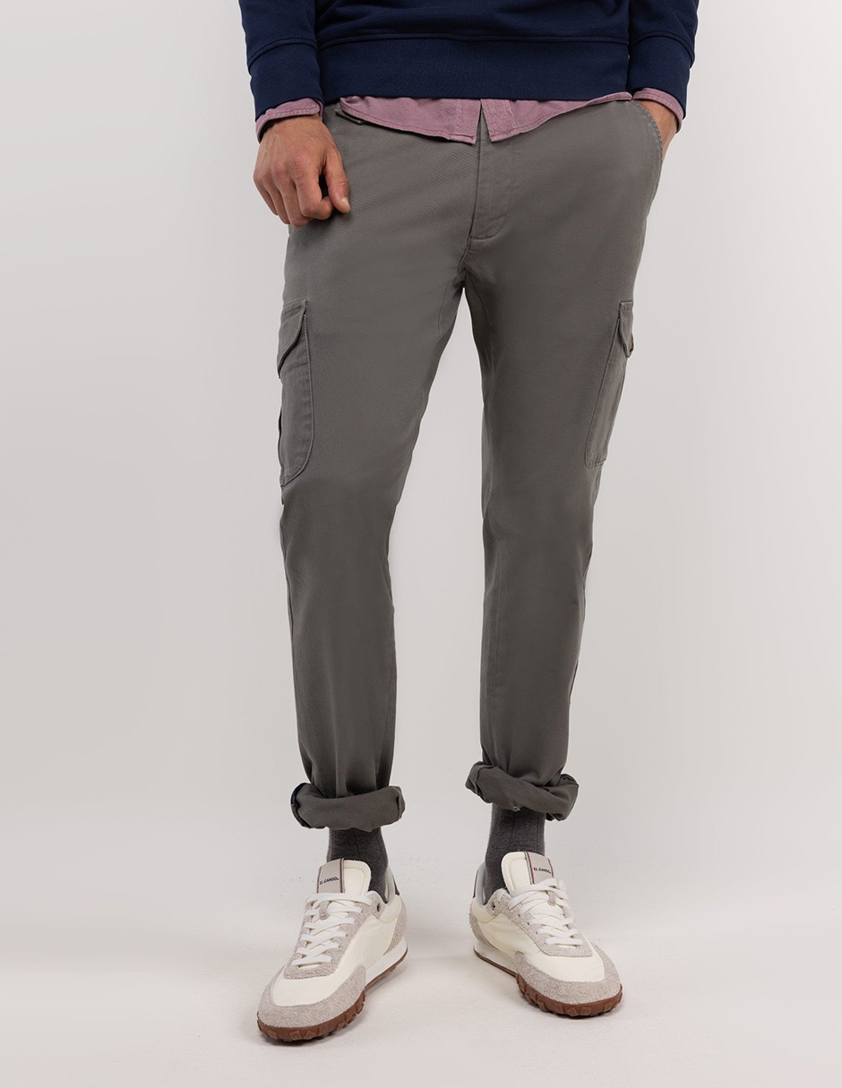Pantalón cargo slim de algodón para hombre 1