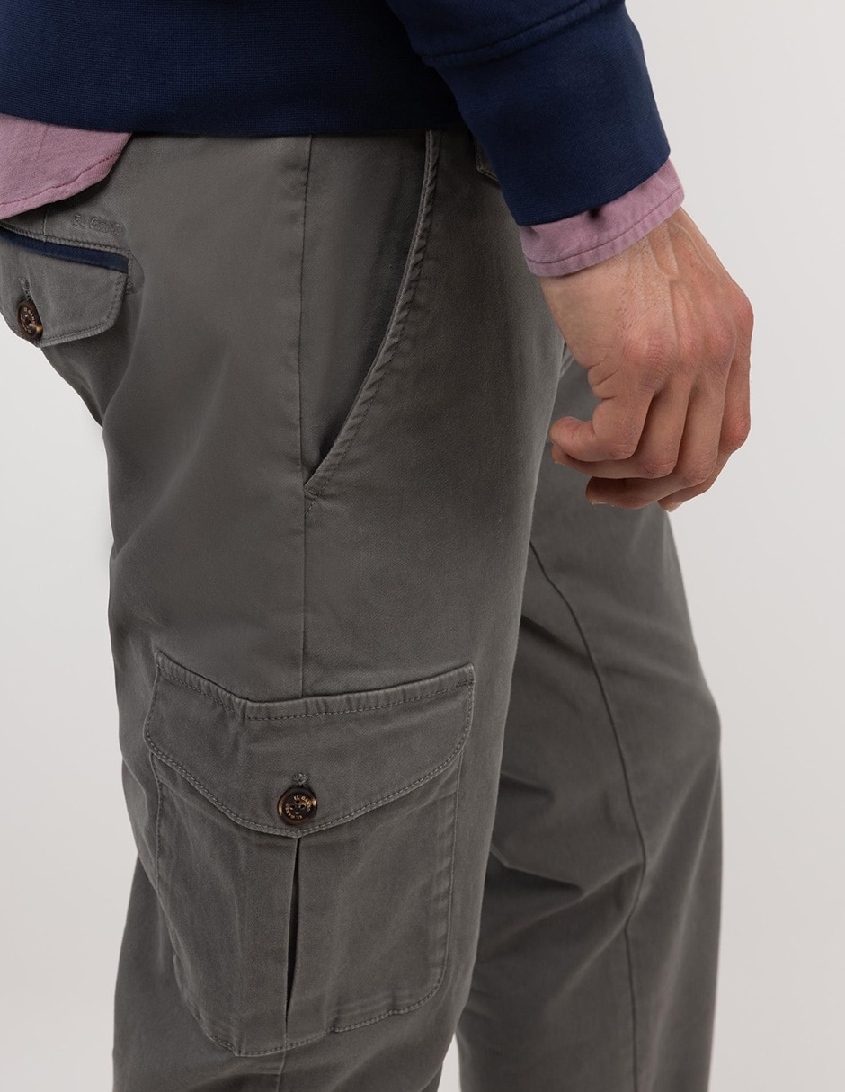 Pantalón cargo slim de algodón para hombre 6