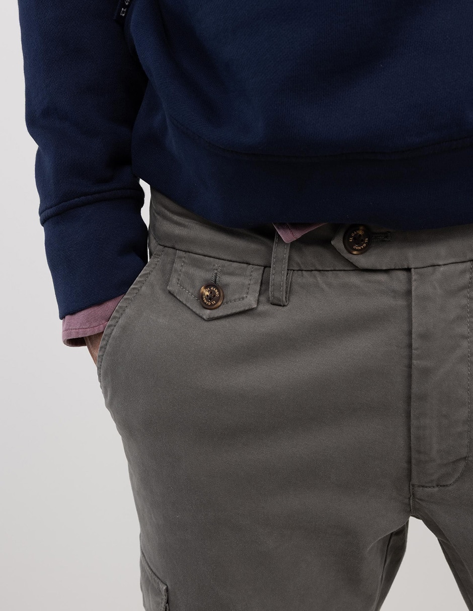 Pantalón cargo slim de algodón para hombre 7