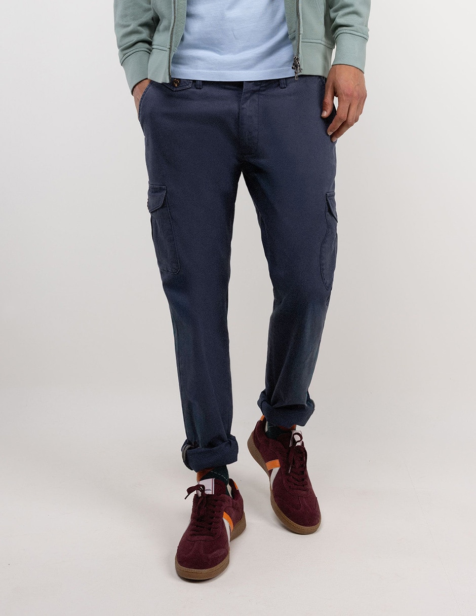 Pantalón cargo slim de algodón para hombre Pantalón cargo slim de algodón para hombre