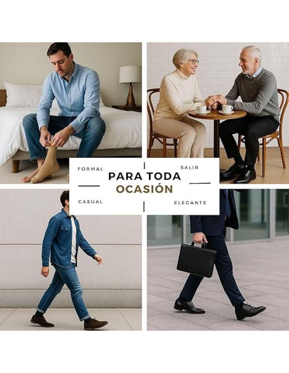 Set de calcetín diabético de algodón para hombre 6 pares 3