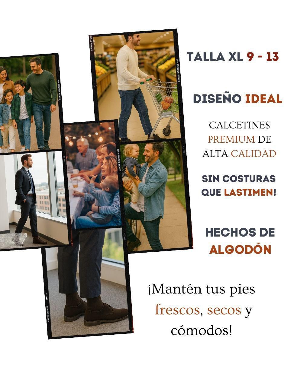 Set de calceta diabético de algodón para hombre 6 pares 3