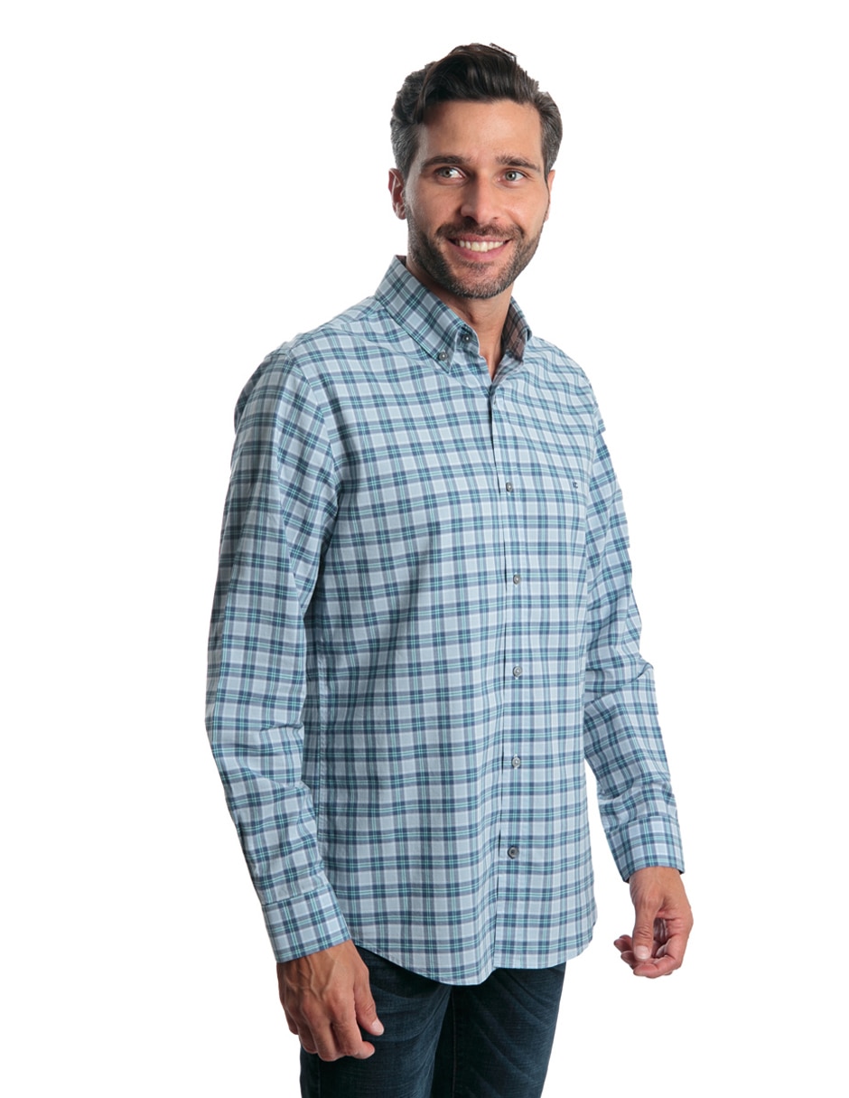 Camisa casual de algodón manga larga para hombre 4