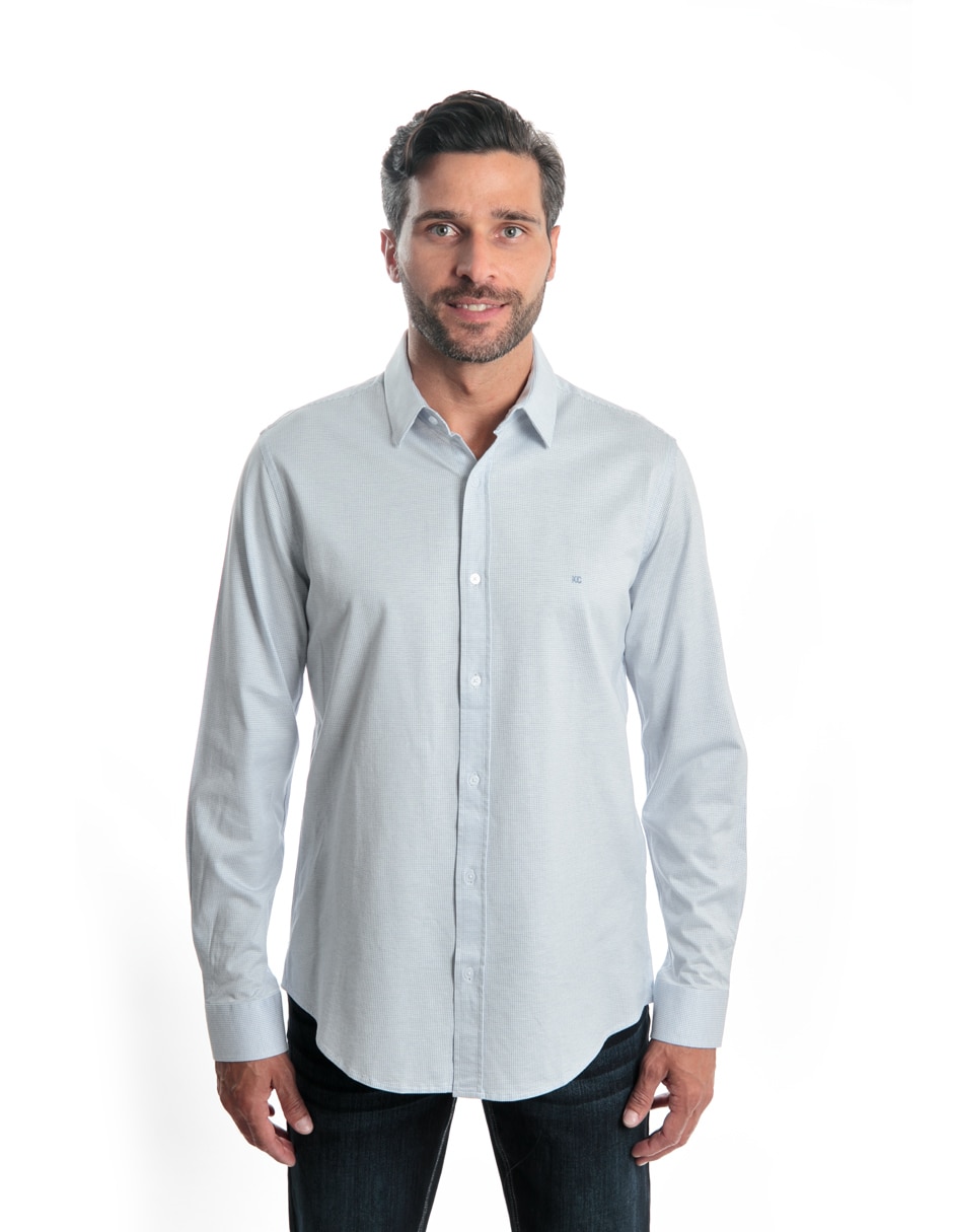 Camisa casual de algodón manga larga para hombre