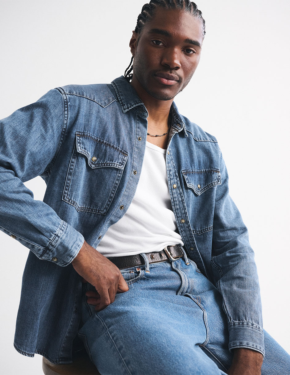Camisa casual de algodón manga larga para hombre 2
