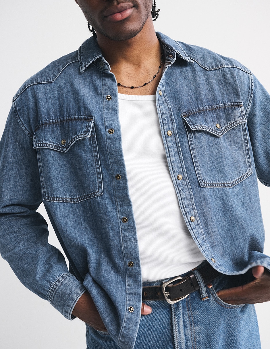 Camisa casual de algodón manga larga para hombre 5
