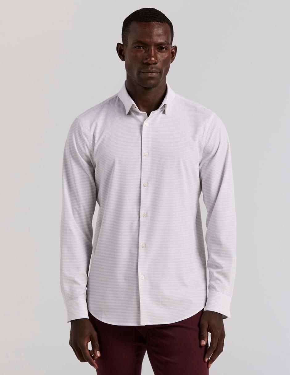 Camisa de vestir de algodón manga larga para hombre