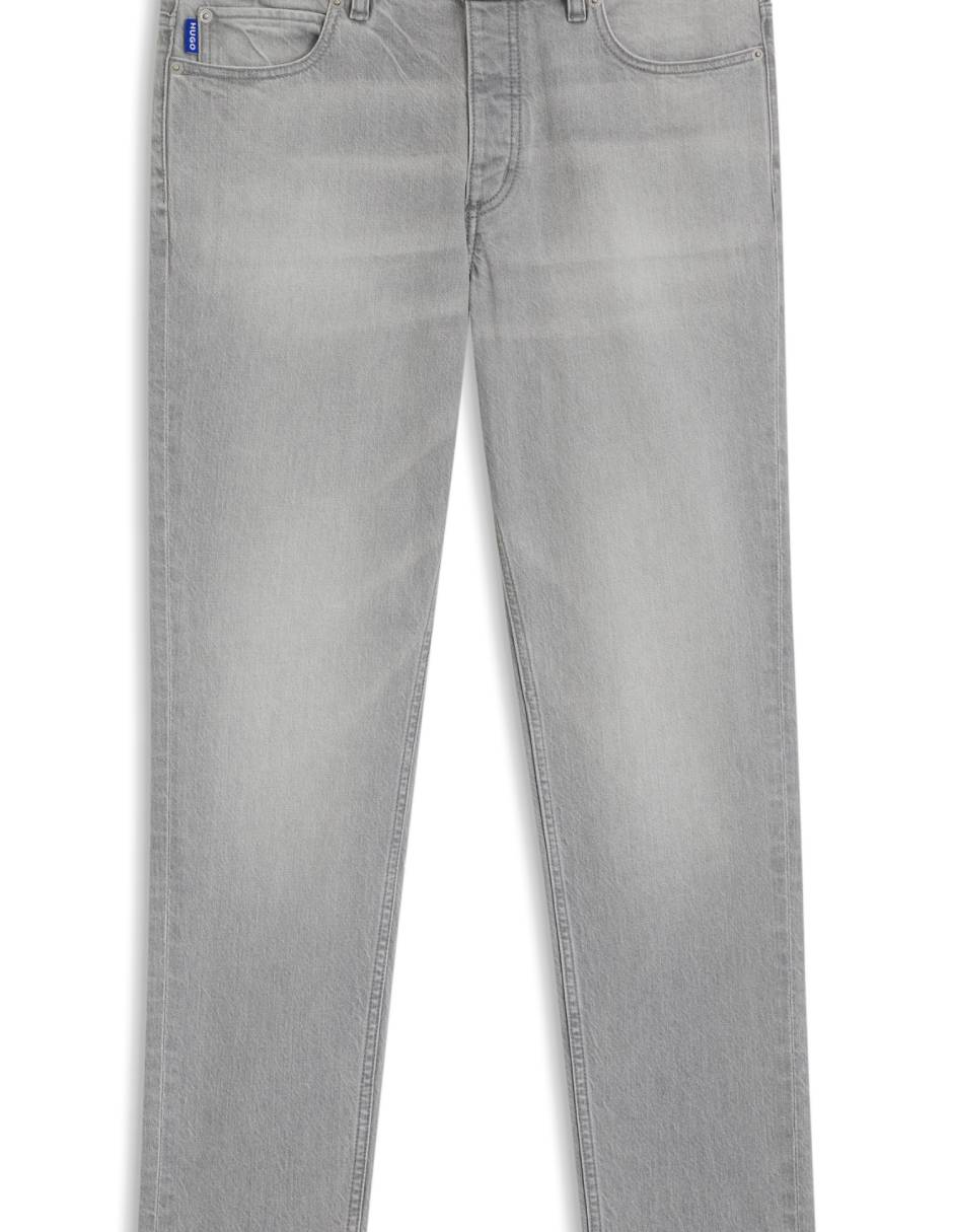 Jeans straight lavado claro para hombre 2