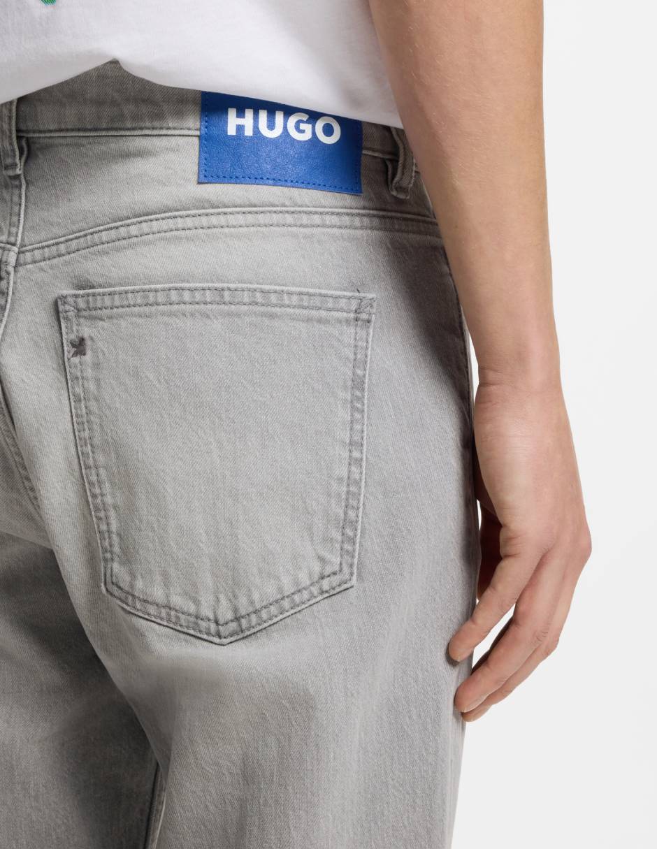 Jeans straight lavado claro para hombre 5