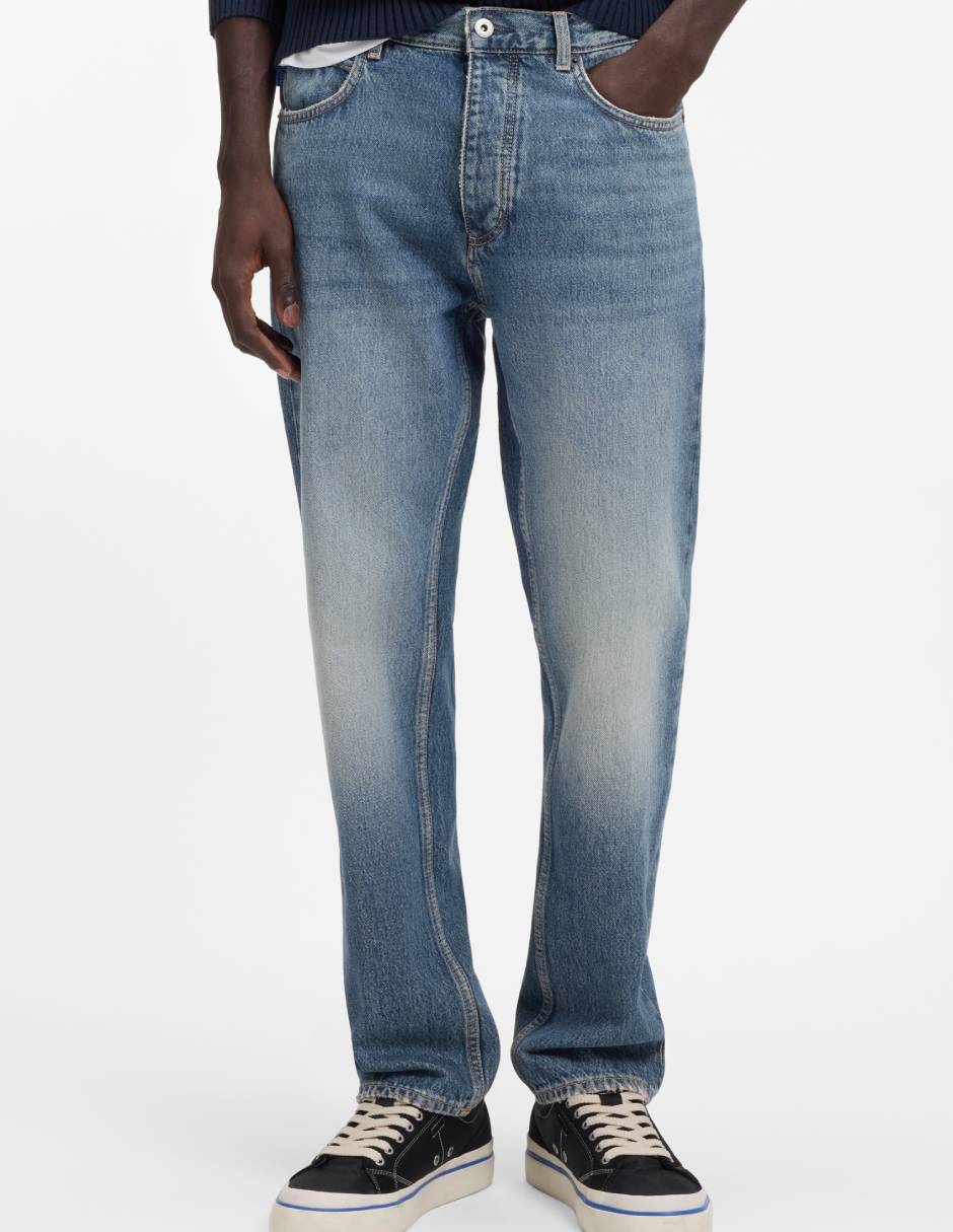 Jeans straight lavado medio para hombre