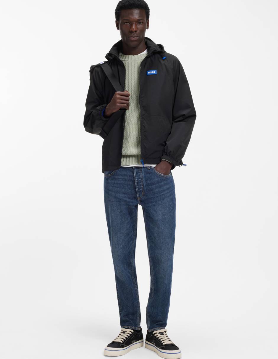 Chamarra rompevientos impermeable con capucha para hombre 3