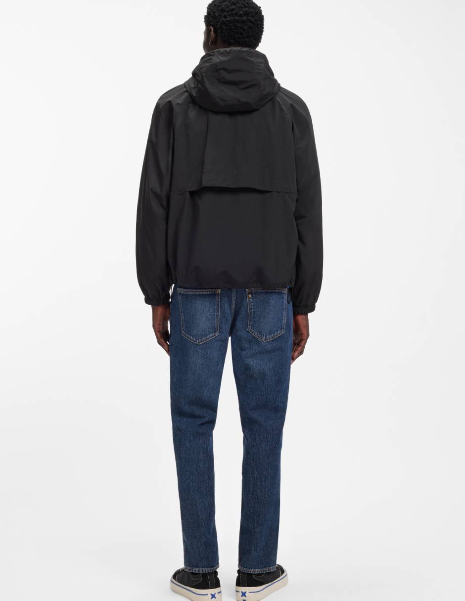 Chamarra rompevientos impermeable con capucha para hombre 6