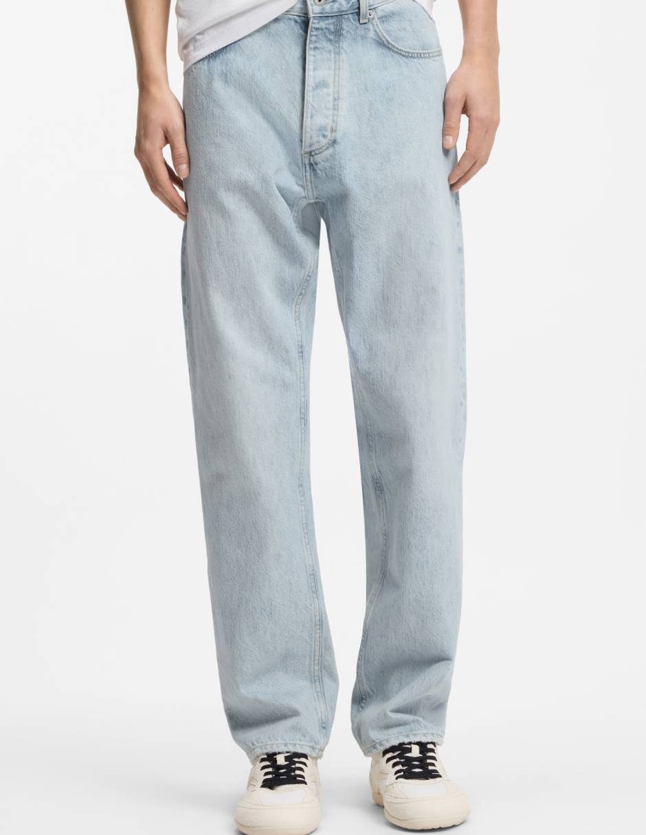 Jeans regular straight lavado claro para hombre