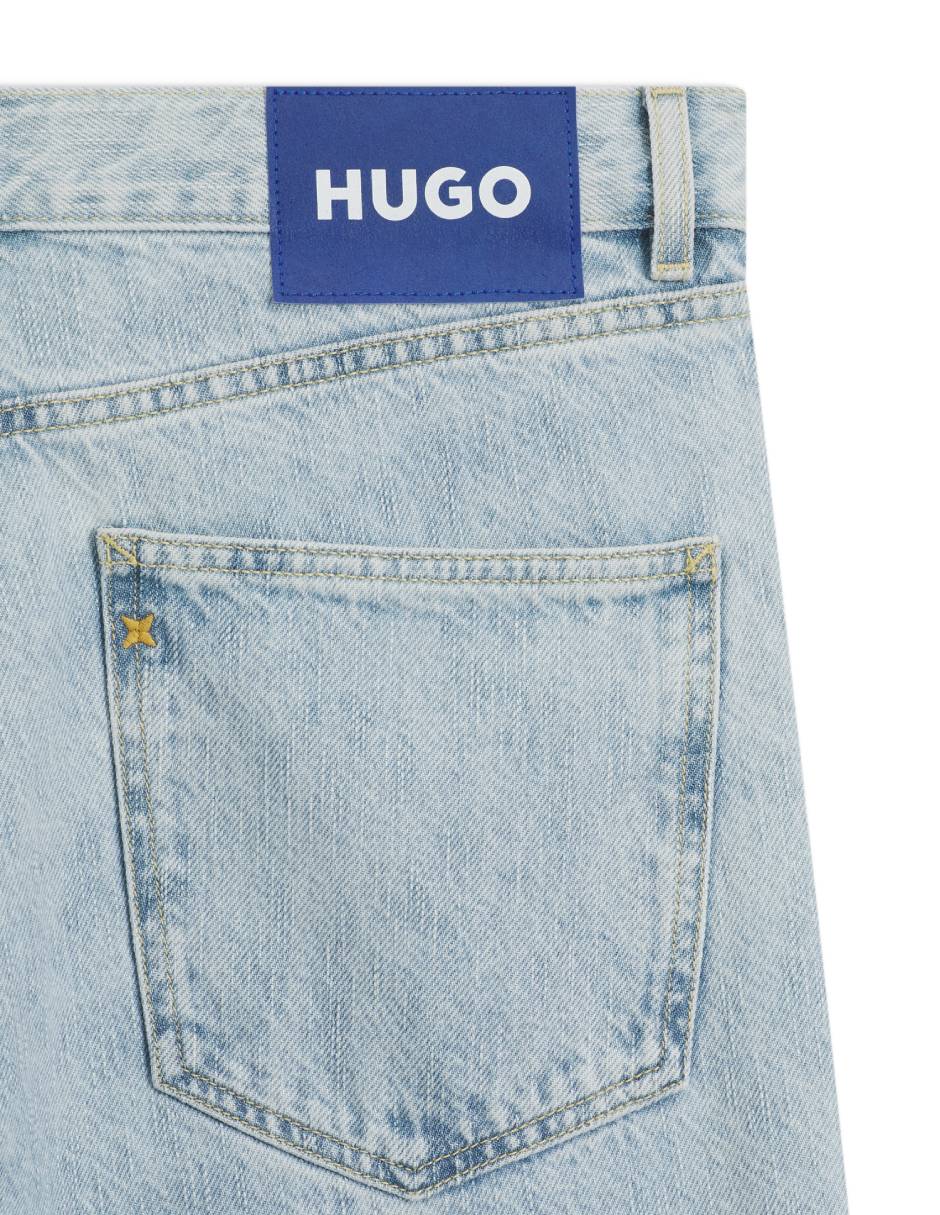 Jeans straight lavado claro para hombre 3