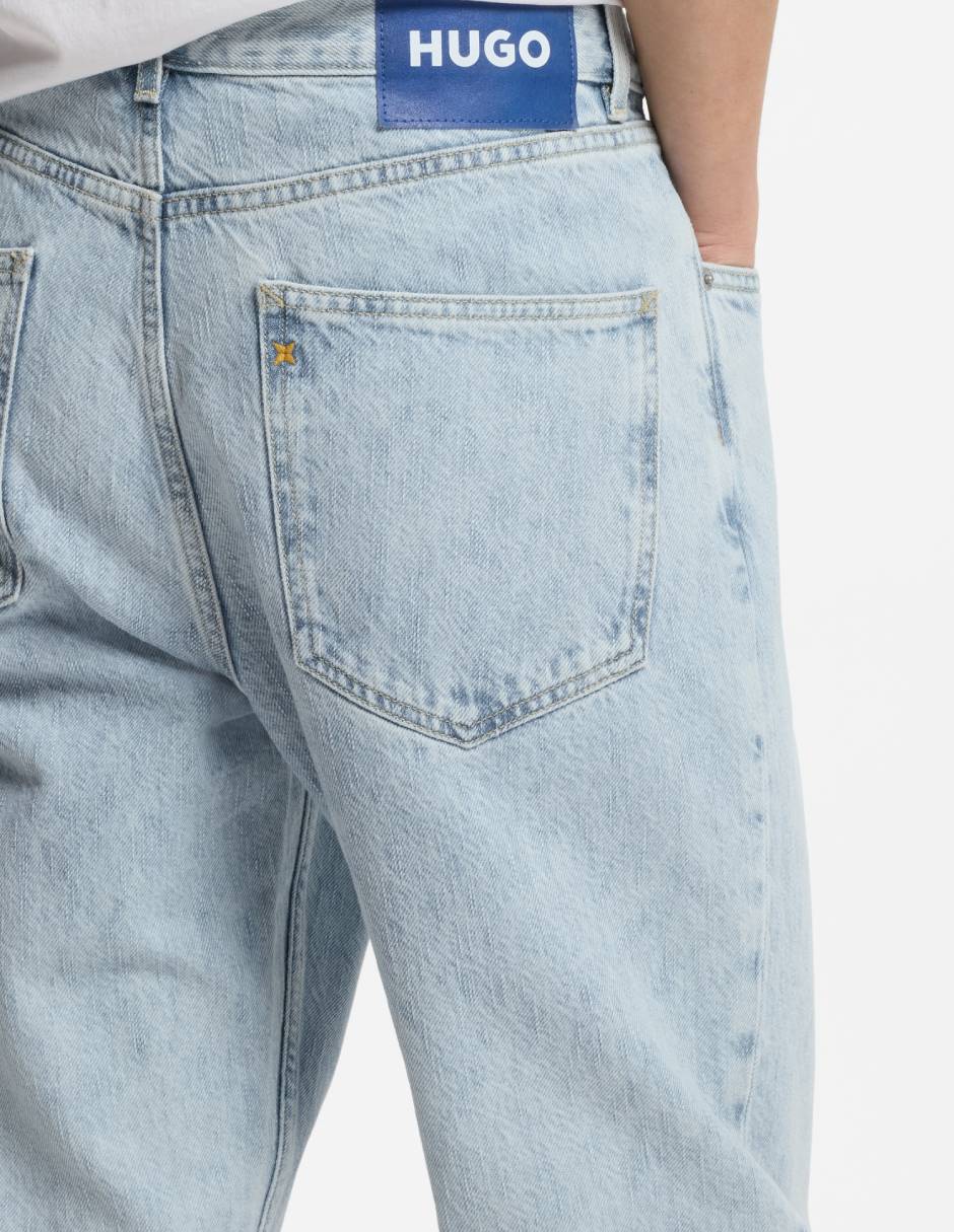 Jeans straight lavado claro para hombre 5
